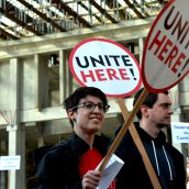 Rally for 160 food workers axed by SFU