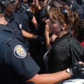 Others were surrounded by police then released 