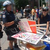 Police insisted on checking everyone entering the park