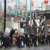 Crossing the Cambie Bridge 