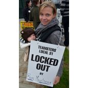 Worker with baby 'born' on the picket line