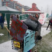 Tent Village moves to an empty lot outside Olympic Athletes' Village