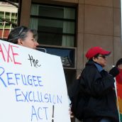 Refugee Exclusion Act. // Decreto de exclusion de refugiados/as. Vancouver, April 4 abril 2012. Foto: Sandra Cuffe