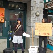 Bringing the struggle for universal public dental care to Premier Christy Clark's office