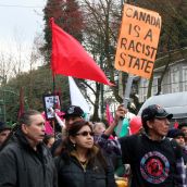 Canada is a Racist State. Community March Against Racism. Vancouver, March 18, 2012.