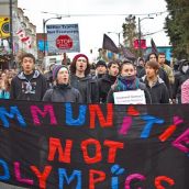 Protesters took over the drive this morning and successfully diverted the torch