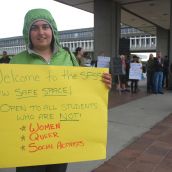 Rally in support of locked out workers and campus groups