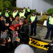 Occupy Surrey: George Bush Met by the War Criminal Welcoming Committee