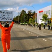 Occupy Surrey: George Bush Met by the War Criminal Welcoming Committee