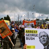 Occupy Surrey: George Bush Met by the War Criminal Welcoming Committee