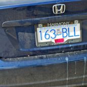 The driver of this poop-filled car drove into the crowd as the protesters took the intersection hitting the knees of an elderly protester.