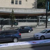Cambie and Broadway, early rush hour.