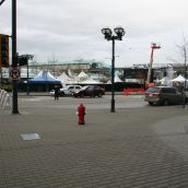 The corner of the designated protest area