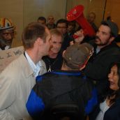 Business participant tries to get in... 