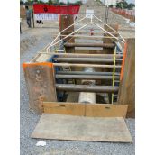 The exposed pipeline just below ground level