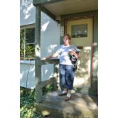 Karin on her stoop