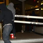 Kinder Morgan Surveyor Office Blocked by 'Pipeline' 