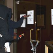 Kinder Morgan Surveyor Office Blocked by 'Pipeline' 