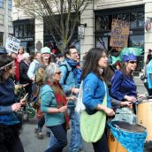 Marching bands keep spirits high. Victoria, April 15, 2012. Photo: Sandra Cuffe
