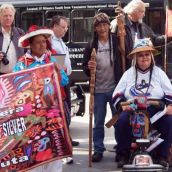 Indigenous people from North and South America joined to voice their solidarity