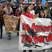 no fences, no borders. Community March Against Racism. Vancouver, March 18, 2012.