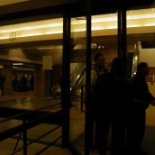 Demonstrators were not allowed into the courthouse however