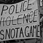 Police Violence is not a Game - Protest the Police and Fire Games 2009