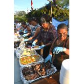 Elders get the serving line moving 