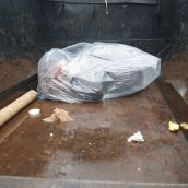 Homeless belongings in back of City truck