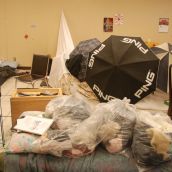 Belongings left at the shelter