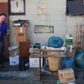 RainCity staff at Fraser Shelter packing up resident belongings