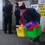 Clearing belongings from Howe Shelter