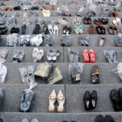 Shoes representing women murdered in BC