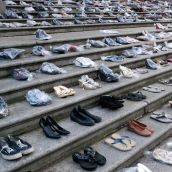 Shoes representing murdered women