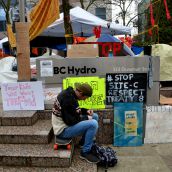 Treaty 8 Elders Visit Site-C Hunger Striker