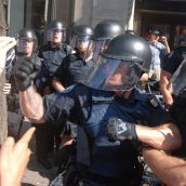 one cop riot