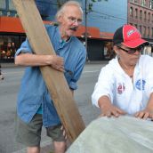 Fraser Stuart and artist Bernice Williams 
