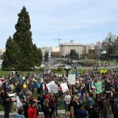Hundreds and hundreds rally against pipelines and tankers. Victoria, April 15, 2012. Photo: Sandra Cuffe