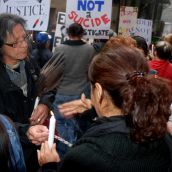 Vigil for Ashley Machiskinic - murdered in the Downtown Eastside