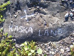 on a valley view lookout over a vast territory, this carving reminder...