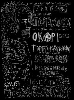 38 Blood Alley Anarchist Space November Schedule