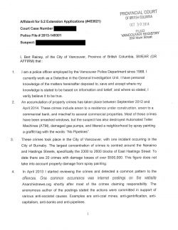 Anti-Pipeline Graffiti Raid Update: VPD Claiming $500,000 in Damages Not Including Graffiti