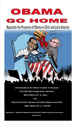 A CALL TO ACTION FROM THE COLLECTIVE IN REPUDIATION TO THE PRESENCE OF OBAMA IN CHILE AND LATIN AMERICA
