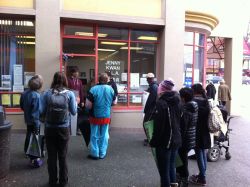 Outside Jenny Kwan's office (MLA, NDP). Photo courtesy of Rory Sutherland.