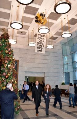 The banner released inside the lobby of 200 Burrard   -  photos courtesy VMC    