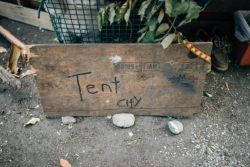 tent city sign