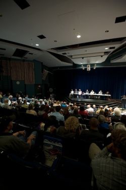 High school theatre packed to capacity